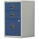 Trexus SoHo Filing Cabinet Steel Lockable 3-Drawer A4 W413xD400xH672mm Grey and Blue