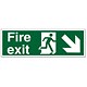 Stewart Superior Fire Exit Man Arrow Down Right Self Adhesive Sign Standard/Photoluminescent Ref SP081PVC