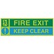 Stewart Superior Fire Exit Keep Clear Self Adhesive Sign Standard And Photoluminescent Ref SPO551SAV