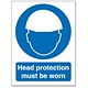Stewart Superior Head Protection Must Be Worn Self Adhesive Sign Ref M005SAV