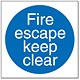 Stewart Superior Fire Escape Keep Clear Self Adhesive Sign Ref M025PVC