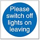 Stewart Superior Please Switch Off Lights Self Adhesive Sign Ref M013SAV [Pack 5]