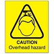 Stewart Superior Caution Overhead Hazard Self Adhesive Sign Ref W032SAV