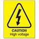 Stewart Superior Caution High Voltage Self Adhesive Sign Ref W037PVC