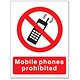 Stewart Superior Mobile Phones Prohibited Self Adhesive Sign Ref P087SAV