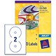 Avery CD/DVD Labels Inkjet 2 per Sheet Dia.117mm Clear Ref J8570-25 [50 Labels]