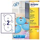Avery CD/DVD Labels Laser 2 per Sheet Dia.117mm Black and White Ref L7676-100 [200 Labels]