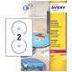Avery CD/DVD Labels Laser 2 per Sheet Dia.117mm Photo Quality Glossy Colour Ref L7760-25 [50 Labels]