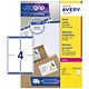 Avery Addressing Labels Laser Jam-free 4 per Sheet 139x99.1mm White Ref L7169-250 [1000 Labels]