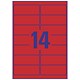Avery Promotional Labels Laser 14 per Sheet 99.1x38.1mm Neon Red Ref L7263R-25 [350 Labels]