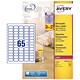Avery Promotional Mini Labels Laser 65 per Sheet 38.1x21.2mm Neon Yellow Ref L7651Y-25 [1625 Labels]