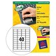 Avery NoPeel Labels Tamper-proof Durable 40 per Sheet 45.7x25.4mm White Ref L6145-20 [800 Labels]