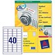 Avery TripleBond Labels Durable 40 per Sheet 45.7x25.4mm White Ref L6140-20 [800 Labels]