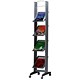 Fast Paper Literature Display Mobile 1-sided 4 Metal Shelves 38mm Lip W380xD380xH1680mm Ref 256TM.35