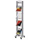 Fast Paper Literature Display Mobile 1-sided 4 Plastic Shelves 38mm Lip W380xD380xH1680mm Ref 256TT.35