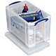 Really Useful Storage Box Plastic Lightweight Robust Stackable 24 Litre W290xD465xH270mm Clear Ref 24C