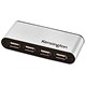Kensington Pocket Hub USB with Power Adaptor and Usage LEDs 4 Port Ref 33141GB