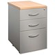 Adroit Sintra Filing Pedestal Desk-high 3 Drawer W425xD600xH725mm Silver and Beech