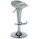 Influx Tulip Bar Stool Height-adjustable with Footrest W380xD360xH580-780mm Silver [Pack 2]