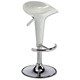 Influx Tulip Bar Stool Height-adjustable with Footrest W380xD360xH580-780mm White [Pack 2]