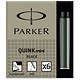 Parker Quink Mini Cartridge Ink Refills Black Ref S0767220 [Pack 6]