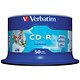 Verbatim CD-R Recordable Disk Inkjet Printable on Spindle 52x Speed 80min 700Mb Ref 43438 [Pack 50]