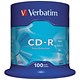 Verbatim CD-R Recordable Disk on Spindle 52x Speed 80min 700Mb Ref 43411 [Pack 100]