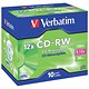 Verbatim CD-RW Rewritable Disk Cased 8x-12x Speed 80min 700Mb Ref 43146 [Pack 10]