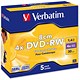 Verbatim 8cm DVDplusRW for Camera Slim Case Speed 4x Capacity 1.4GB Ref 43565 [Pack 5]
