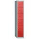 Bisley Locker Deep Steel 6-Door W305xD457xH1802mm Goose Grey/Red Ref CLK186-7370