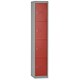 Bisley Locker Steel 4-Door W305xD305xH1802mm Goose Grey-Red Ref CLK124-7370