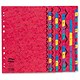Europa Subject Dividers Pressboard 300 micron Europunched 1-10 A4 Assorted Ref 3111 [Pack 10]