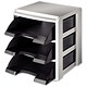Leitz 5327 Letter Tray Rack with Coloured PLUS 2 Letter Tray Grey and Black Ref 53270095