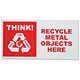 Sseco Recycle Bin Sticker Self-adhesive Vinyl 300x150mm Metal Ref ES13sav