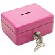 Helix Mini Money Box with Coin Slot and 2 Keys W112xD92xH62mm Pink Ref W91010