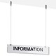 Durable Crystal Suspension Sign Acrylic with Wire Fixings and Printable Overlay W700xH120mm Ref 4849/19