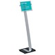 Durable Crystal Floor Stand Sign Aluminium with Inserts Weighted Base Height-adjustable A4 Ref 4818/19