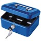 Helix Value Cash Box with Simple Latch and 2 Keys plus Removable Coin Tray 150mm Blue Ref WN6080