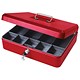 Helix Value Cash Box with Simple Latch and 2 Keys plus Removable Coin Tray 300mm Red Ref WN9060
