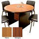 Elysium Meeting Table Circular Dia1200xH750mm Mahogany with Black Trim