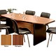 Elysium Boardroom Table W2200xD1000xH750mm Mahogany with Black Trim