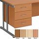 Sonix Pedestal Fixed Suspended Under Desk 3 Standard Drawers W420xD570xH500mm Beech