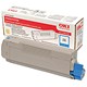 Image of OKI Laser Toner Cartridge Page Life 2000pp Cyan Ref 43381907