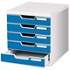Multiform Modulo Filing Unit 5 Drawer Set with Lock A4 Grey and Blue Ref 301003D