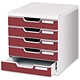Multiform Modulo Filing Unit 5 Drawer Set with Lock A4 Grey and Burgundy Ref 301012D