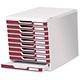 Multiform Modulo Filing Unit 10 Drawer Set with Lock A4 Grey and Burgundy Ref 302012D