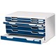 Multiform Modulo Filing Unit 7 Drawer Set with Lock A3 Grey and Blue Ref 323003D