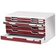 Multiform Modulo Filing Unit 7 Drawer Set with Lock A3 Grey and Burgundy Ref 323012D