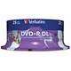 Verbatim DVD+R Recordable Disk Double Layer Printable Spindle 8x 240min 8.5Gb Ref 43667 [Pack 25]