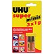 UHU Super Glue Minis Fast-acting High-strength Adhesive in Tubes 1g Ref 45415 [Pack 3]